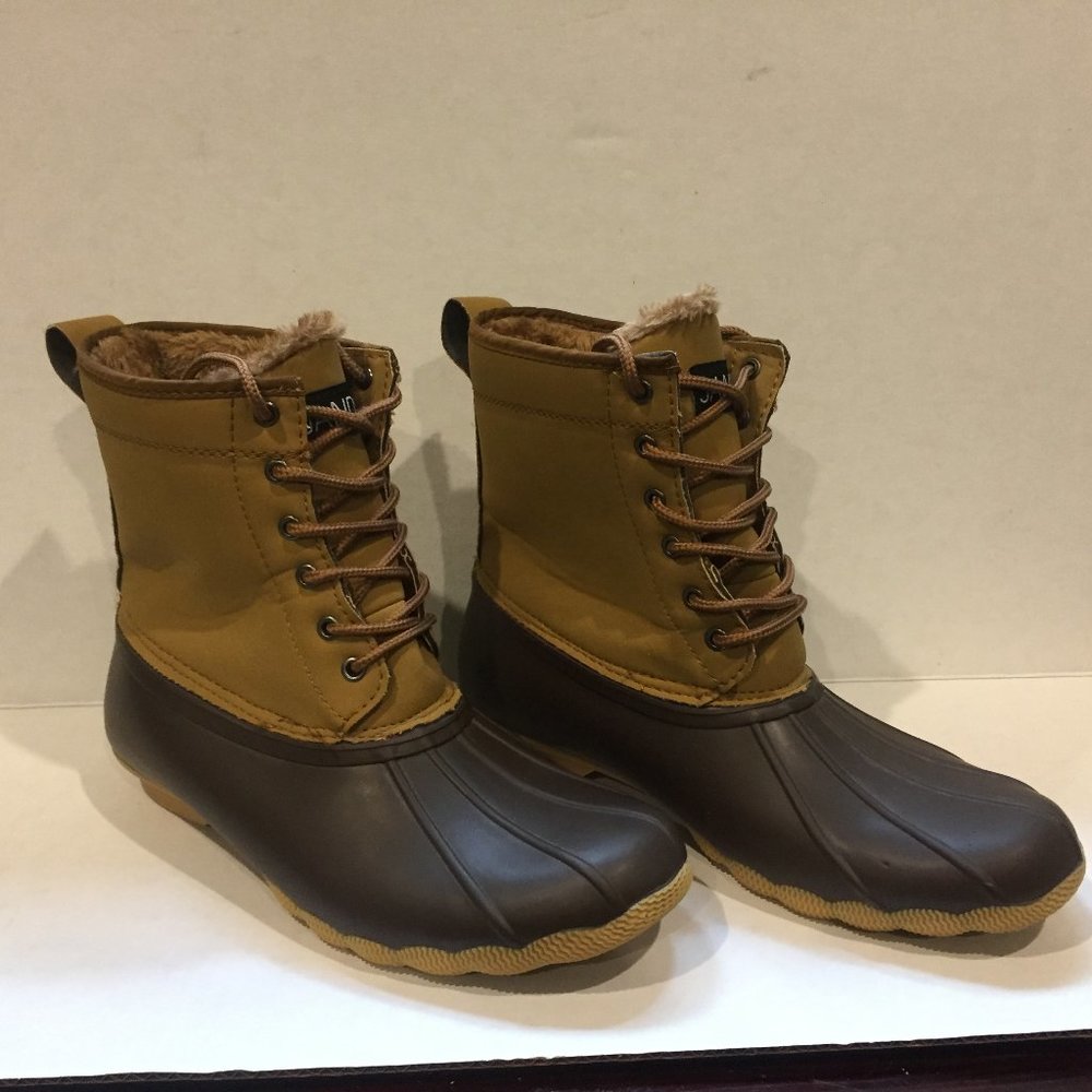 JANDS Brown & Tan Duck/Rain/Snow Boots Sz9 NWT